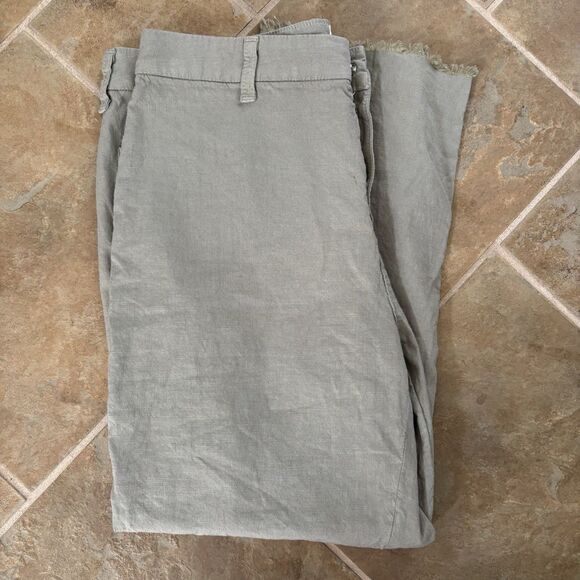 Frank & Eileen Pants Womens Size 12 Kinsale Flax Linen Blend Light Sage Green - Picture 2 of 9